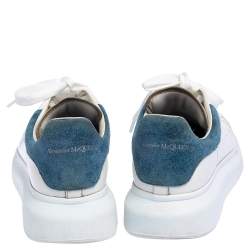 Pre Owned Alexander McQueen White Suede And Leather Exaggerated Sneakers Size 42
