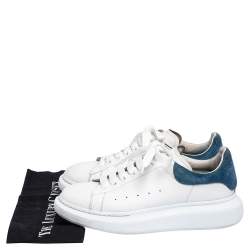 Pre Owned Alexander McQueen White Suede And Leather Exaggerated Sneakers Size 42