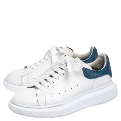 Pre Owned Alexander McQueen White Suede And Leather Exaggerated Sneakers Size 42
