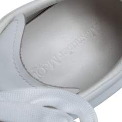 Alexander McQueen White Leather Oversized Cap Toe Low Top Sneakers Size 40