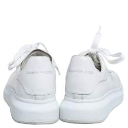Alexander McQueen White Leather Oversized Cap Toe Low Top Sneakers Size 40