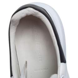 Pre Owned Alexander McQueen White/Black Leather Oversized Sneakers Size 41