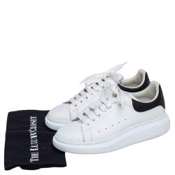 Pre Owned Alexander McQueen White/Black Leather Oversized Sneakers Size 41