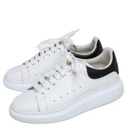Pre Owned Alexander McQueen White/Black Leather Oversized Sneakers Size 41