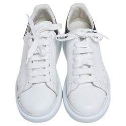 Pre Owned Alexander McQueen White/Black Leather Oversized Sneakers Size 41