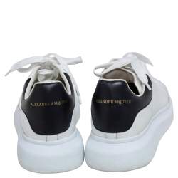 Pre Owned Alexander McQueen White/Black Leather Oversized Sneakers Size 41