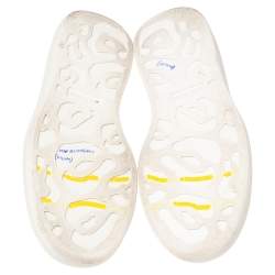 Pre Owned Alexander McQueen White/Black Leather Oversized Sneakers Size 42