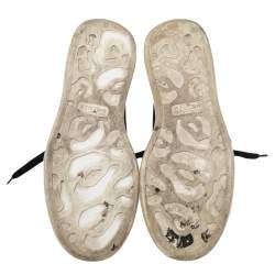 مملوكة مسبقًا حذاء رياضي أليكساندر ماكوين جلد أسود نمط كبير برباط مقاس 45