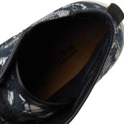 Pre Owned Alexander McQueen Multicolor Lace and Skull Print Canvas High Top Sneakers Size 44