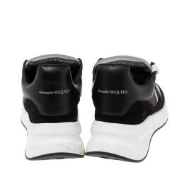 Pre Owned Alexander McQueen Black/Grey Suede And Leather Lace Up Sneakers Size 42