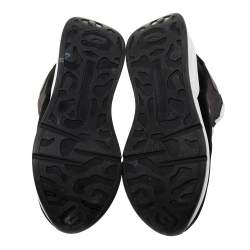 Pre Owned Alexander McQueen Black/Grey Suede And Leather Lace Up Sneakers Size 42