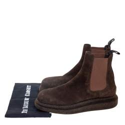 Pre Owned Alexander McQueen Brown Suede Hybrid Chelsea Boots Size 42