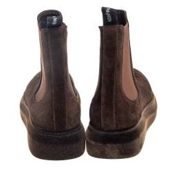 Pre Owned Alexander McQueen Brown Suede Hybrid Chelsea Boots Size 42