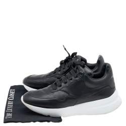 Pre Owned حذاء رياضي أليكساندر ماكوين لاري جلد أسود كبير الحجم مقاس 42