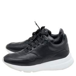 Pre Owned حذاء رياضي أليكساندر ماكوين لاري جلد أسود كبير الحجم مقاس 42