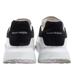 مملوكة مسبقًا حذاء رياضي ألكساندر ماكوين كبير جداً سويدي وجلد أسود/ أبيض مقاس 45