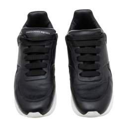 Pre Owned Alexander McQueen Black Leather Larry Oversized Sneakers Size 41