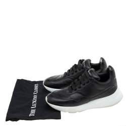 Pre Owned Alexander McQueen Black Leather Larry Oversized Sneakers Size 41