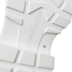 Pre Owned Alexander McQueen Black/White Leather And Rubber Tread Slick Low Top Sneakers Size 42