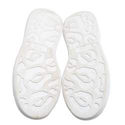 مملوكة مسبقًا حذاء رياضي أليكساندر ماكوين جلد أبيض/أسود كبير الحجم مقاس 42