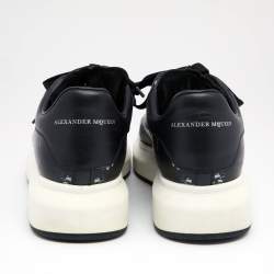 مملوكة مسبقًا حذاء رياضي أليكساندر ماكوين جلد طباعة فراشة أسود برباط مقاس 43