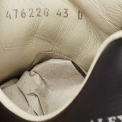 Pre Owned Alexander McQueen White/Black Leather Embellished Oversized Sneakers Size 43