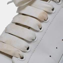 Pre Owned Alexander McQueen White/Black Leather Oversized Sneakers Size  41