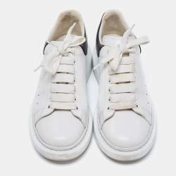 Pre Owned Alexander McQueen White/Black Leather Oversized Sneakers Size  41
