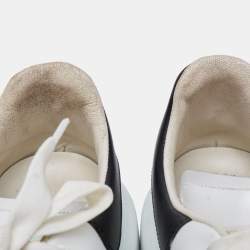 Pre Owned Alexander McQueen White/Black Leather Oversized Sneakers Size  41