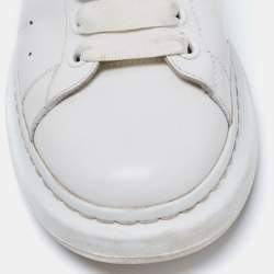 Pre Owned Alexander McQueen White/Black Leather Oversized Sneakers Size  41