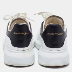 Pre Owned Alexander McQueen White/Black Leather Oversized Sneakers Size  41