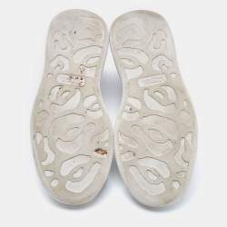 Pre Owned Alexander McQueen White/Black Leather Oversized Sneakers Size  41