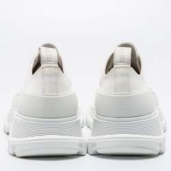 Pre Owned Alexander Mcqueen White Canvas Tread Slick Lace Up Sneakers 40