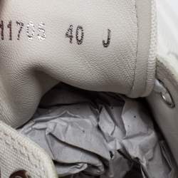 Pre Owned Alexander Mcqueen White Canvas Tread Slick Lace Up Sneakers 40