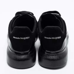 Pre Owned Alexander McQueen Black Patent Leather Oversized Sneakers Size 42
