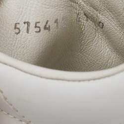 Pre Owned Alexander McQueen White Leather Oversized Cap Toe Low Top Sneakers Size 41