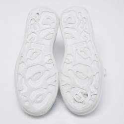 Pre Owned Alexander McQueen White Leather Oversized Cap Toe Low Top Sneakers Size 41