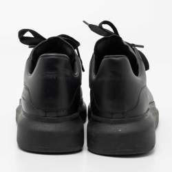 Pre Owned Alexander McQueen Black Leather Oversized Low-Top Sneakers Size 40