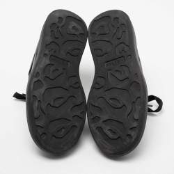 Pre Owned Alexander McQueen Black Leather Oversized Low-Top Sneakers Size 40
