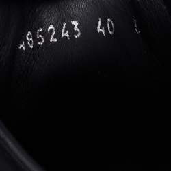 مملوكة مسبقًا Alexander McQueen Navy Blue/Black Canvas and Leather Embroidered Oversized Sneakers Size 40