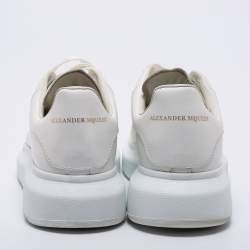 Pre Owned Alexander McQueen White Leather Oversized Sneakers Size 39