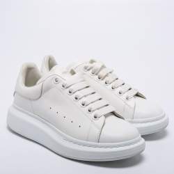 Pre Owned Alexander McQueen White Leather Oversized Sneakers Size 39