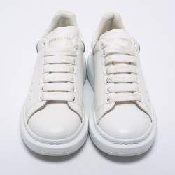 Pre Owned Alexander McQueen White Leather Oversized Sneakers Size 39