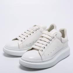 Pre Owned Alexander McQueen White Leather Oversized Sneakers Size 39