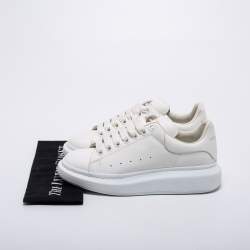 Pre Owned Alexander McQueen White Leather Oversized Sneakers Size 39