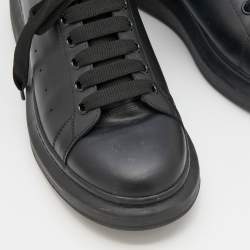 Pre Owned Alexander McQueen Black Leather Oversized Low Top Sneakers Size 45.5