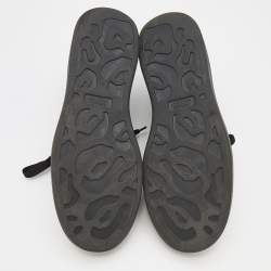 Pre Owned Alexander McQueen Black Leather Oversized Low Top Sneakers Size 45.5