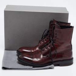Pre Owned Alexander McQueen Brown Leather Ankle Length Boots Size 41