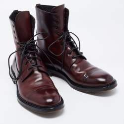 Pre Owned Alexander McQueen Brown Leather Ankle Length Boots Size 41