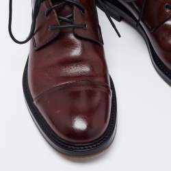 Pre Owned Alexander McQueen Brown Leather Ankle Length Boots Size 41